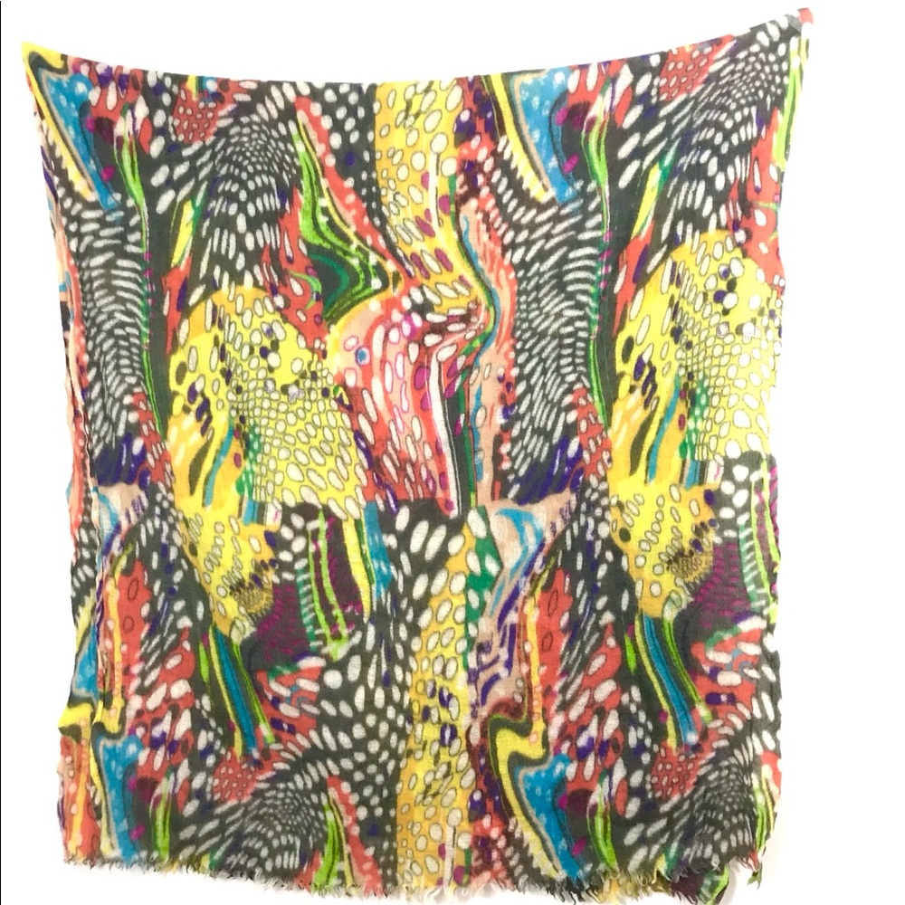 Large OBLONG Felted Multicolor Swirl BOHO SCARF